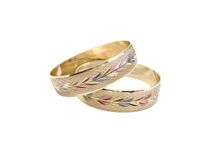 Three Tone Plated | Half Round Bangles